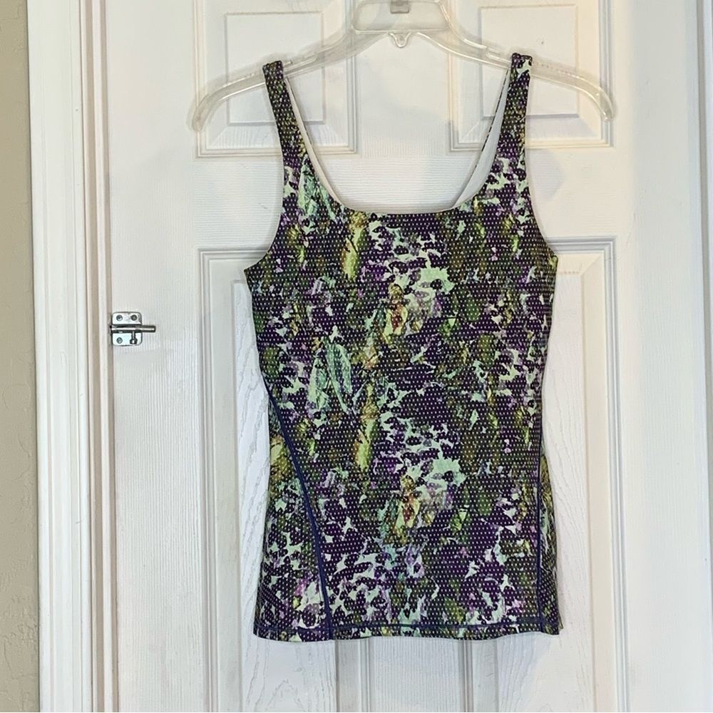 Lululemon Amala Tank Floral Sport White Multicolor Size 10 - Picture 7 of 8